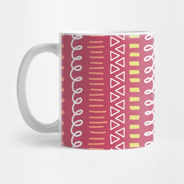 Tribal Stripes Vertical Pink by Sandra Hutter Designs